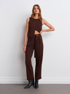 Kemerli Pantolon-Kahve